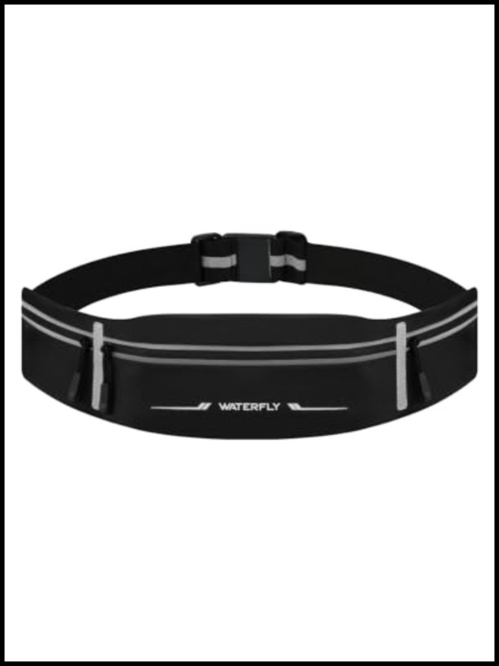 WATERFLY Running Belt Fanny Pack Slim Lightweight 3 Pockets Waist Pack